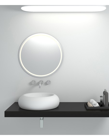 Vasque ronde à poser en solid surface Blanc mat - Sibiti
