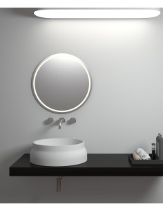 Vasque ronde à poser en solid surface Blanc mat - Impfondo
