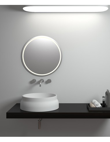 Vasque ronde à poser en solid surface Blanc mat - Impfondo