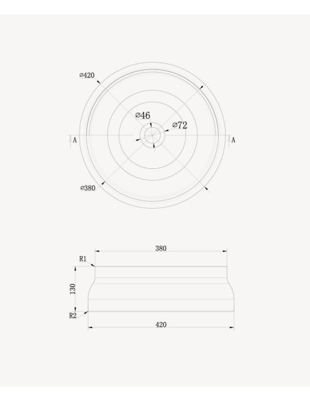 Vasque ronde à poser en solid surface Blanc mat - Impfondo