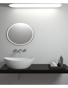 Vasque ovale à poser en solid surface Blanc mat - Loandjili