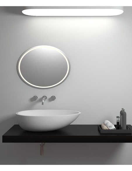 Vasque ovale à poser en solid surface Blanc mat - Nkayi