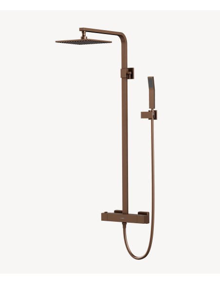 Colonne de douche thermostatique or rose brossé moderne - Sirius