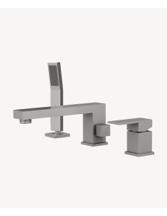 Mitigeur bain-douche 3 trous sur plage Nickel brossé - Sirius
