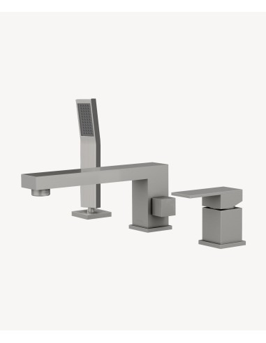 Mitigeur bain-douche 3 trous sur plage Nickel brossé - Sirius