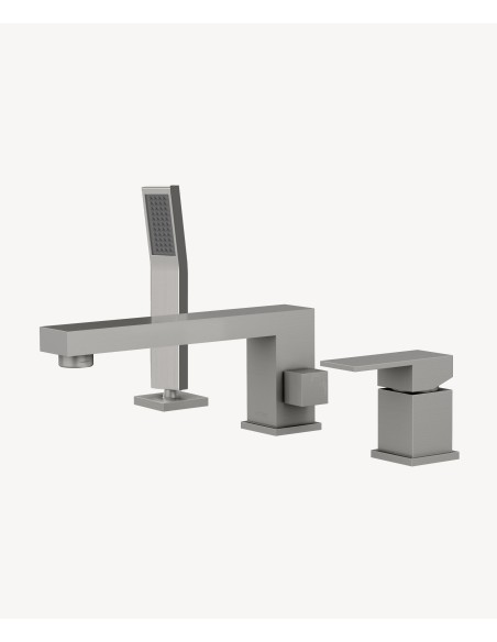 Mitigeur bain-douche 3 trous sur plage Nickel brossé - Sirius
