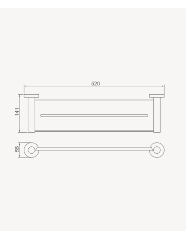 Etagère murale de salle de bain Nickel brossé - Corbeau