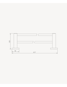 Porte serviettes mural double barre gun métal - Corbeau 2