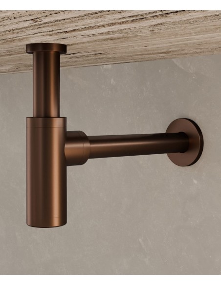 Siphon de lavabo - Or rose brossé