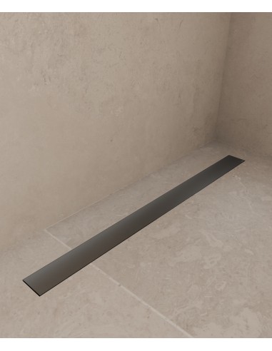 Caniveau de douche en inox Gun métal - 1100 mm