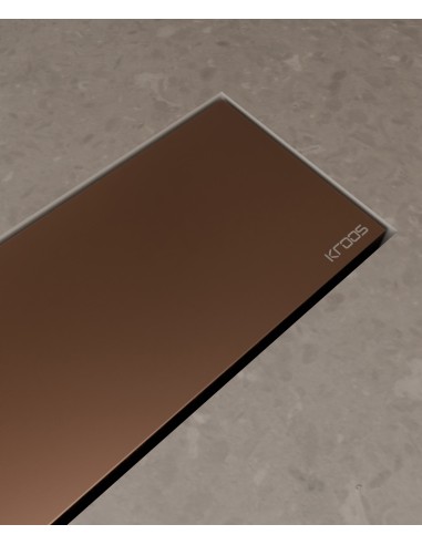Caniveau de douche en inox Or rose brossé - 100 cm