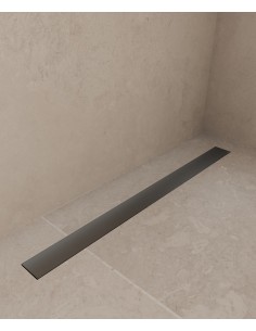 Caniveau de douche en inox Gun métal - 100 cm