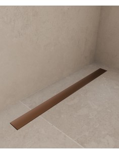Caniveau de douche en inox Or rose brossé - 80 cm