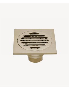 Siphon de sol à encastrer avec grille - Doré brossé