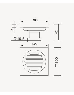 Siphon de sol à encastrer avec grille - Doré brossé 2