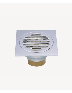 Siphon de sol à encastrer avec grille - Chromé