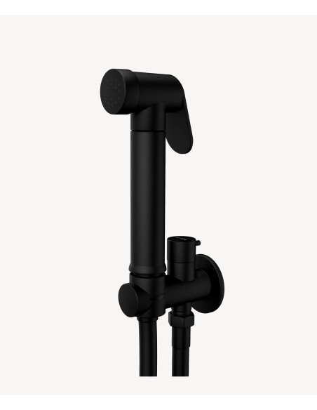Kit douchette WC mural rond - Noir