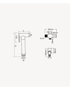 Kit douchette WC mural rond - Noir 2
