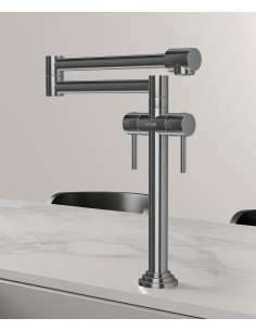 Robinet mélangeur de cuisine style rétro - Chromé