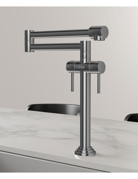 Robinet mélangeur de cuisine style rétro - Chromé
