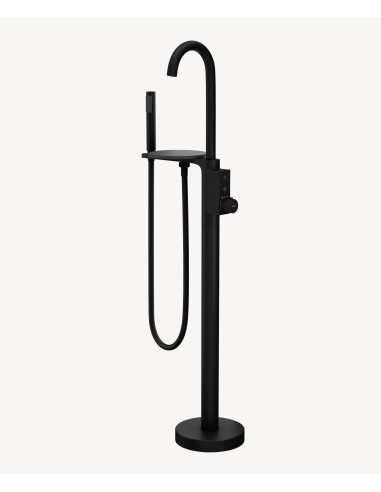 Robinet mitigeur thermostatique de baignoire au sol - Noir