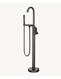 Robinet mitigeur thermostatique de baignoire au sol - Gun métal