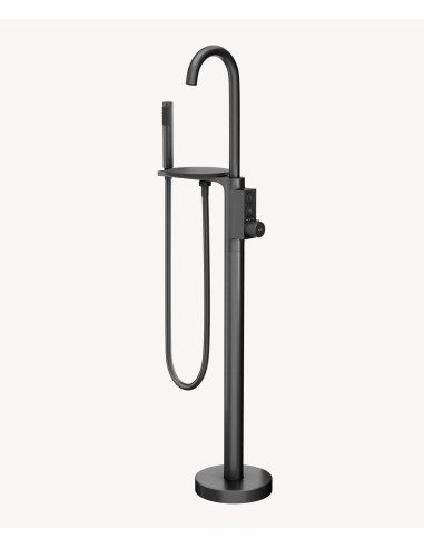 Robinet mitigeur thermostatique de baignoire au sol - Gun métal