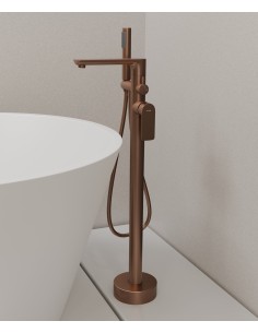 Robinet de baignoire sur pied Or rose brossé - Nunki