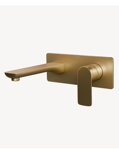 Mitigeur lavabo encastré Doré brossé - Nunki