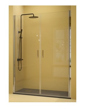 Cabine de douche à charnière 2 porte frontal - Série Abat - QUADRA