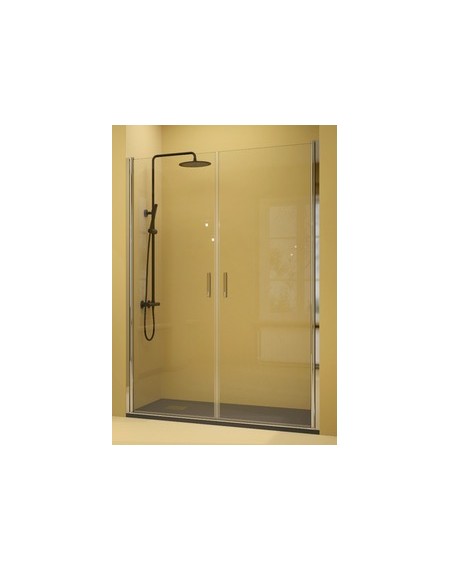 Cabine de douche à charnière 2 porte frontal - Série Abat - QUADRA