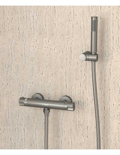 Mitigeur thermostatique de douche mural Gun métal - Corbeau