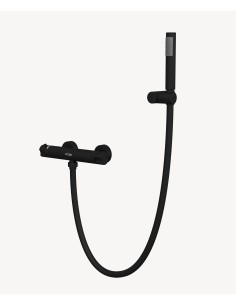 Mitigeur thermostatique de douche mural Noir - Corbeau