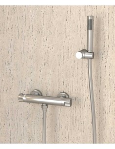 Mitigeur thermostatique de douche mural Chromé - Corbeau