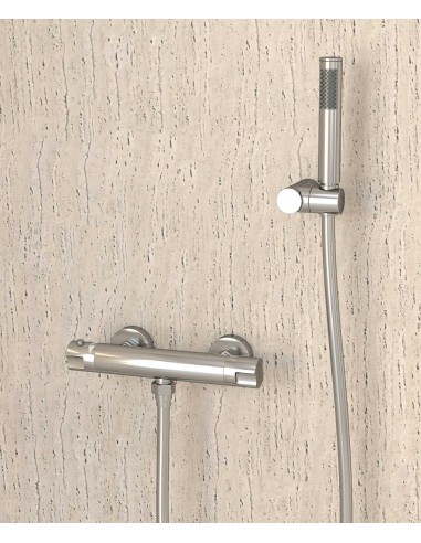Mitigeur thermostatique de douche mural Chromé - Corbeau