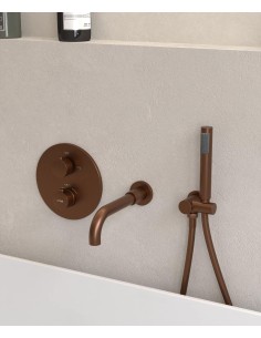 Mitigeur thermostatique de baignoire à encastrer Or rose brossé - Corbeau