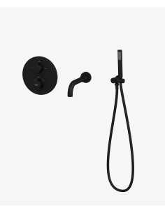 Mitigeur thermostatique de baignoire à encastrer Noir - Corbeau