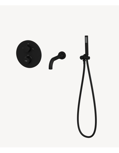 Mitigeur thermostatique de baignoire à encastrer Noir - Corbeau