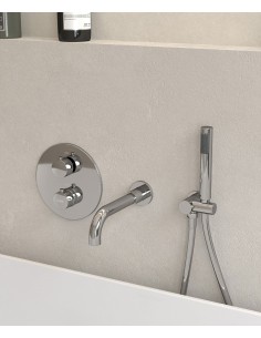 Mitigeur thermostatique de baignoire à encastrer Chromé - Corbeau