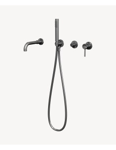 Mitigeur de baignoire à encastrer 4 trous Gun métal - Corbeau