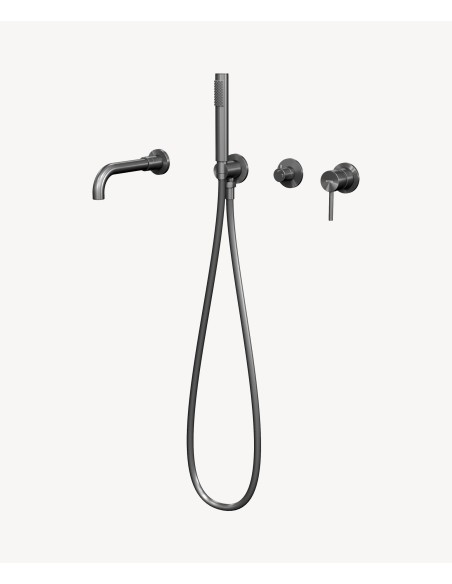 Mitigeur de baignoire à encastrer 4 trous Gun métal - Corbeau