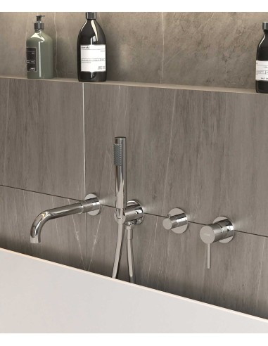 Mitigeur de baignoire à encastrer 4 trous Chromé - Corbeau
