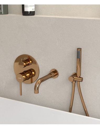 Robinet mitigeur de baignoire à encastrer Or Rose - Corbeau