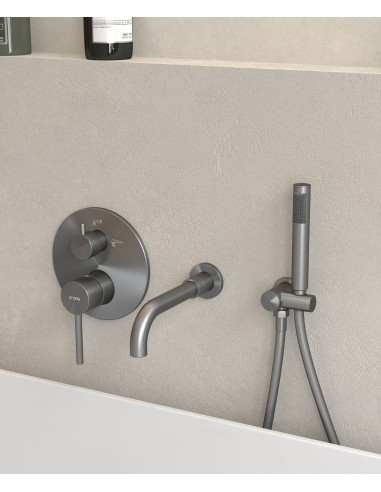 Robinet mitigeur de baignoire à encastrer Gun métal - Corbeau