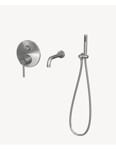 Robinet mitigeur de baignoire à encastrer Nickel brossé - Corbeau