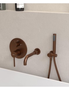 Robinet mitigeur de baignoire à encastrer Or rose brossé - Corbeau