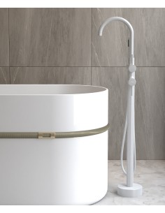 Robinet mitigeur bain-douche sur pied Blanc - Corbeau