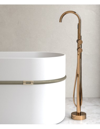 Robinet mitigeur bain-douche sur pied Or Rose - Corbeau