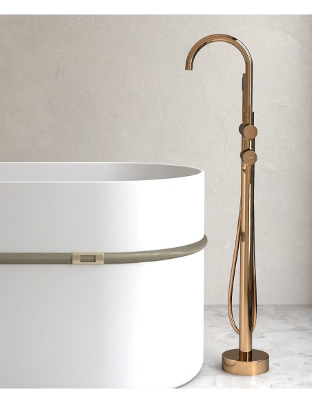 Robinet mitigeur bain-douche sur pied Or Rose - Corbeau