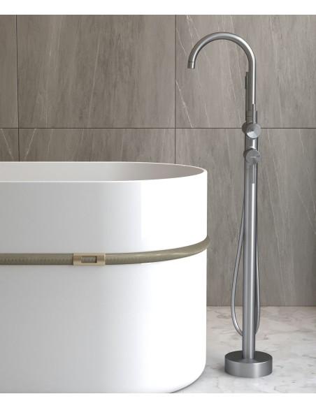 Robinet mitigeur bain-douche sur pied Gun métal - Corbeau